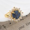 4582 Pierścionek złoty pozłacany 14k lapis lazuli kamień naturalny regulowany